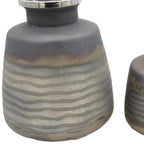 Set of Two Black And Gray Abstract Glass Round Table Vases  Warm Home View