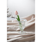 Set of Two Clear Glass Urn Table Vases  Warm Home View