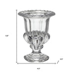 Set of Two Clear Glass Urn Table Vases  Warm Home View