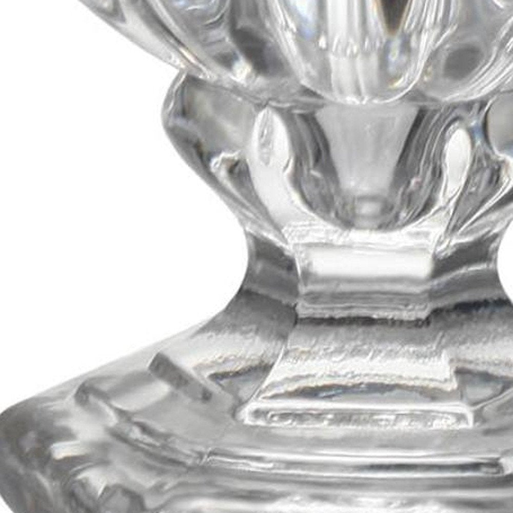 Set of Two Clear Glass Urn Table Vases  Warm Home View