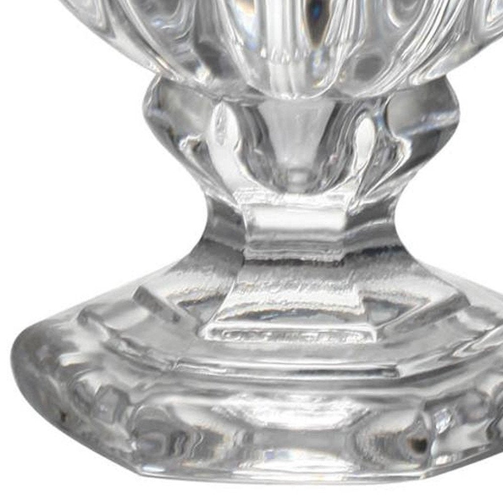 Set of Two Clear Glass Urn Table Vases  Warm Home View