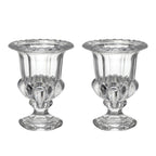 Set of Two Clear Glass Urn Table Vases  Warm Home View