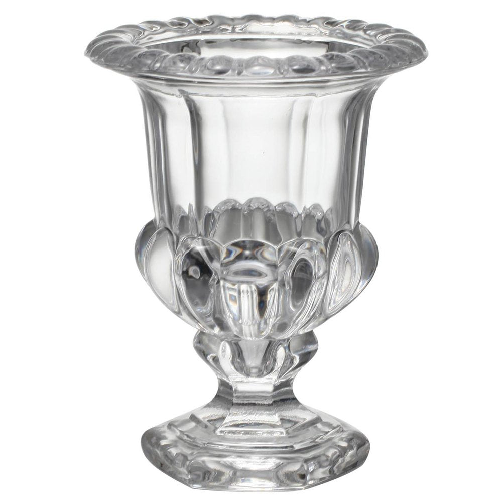 Set of Two Clear Glass Urn Table Vases  Warm Home View