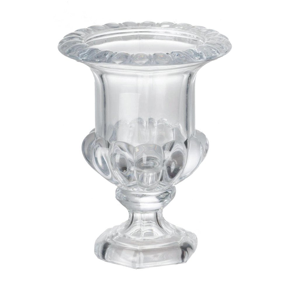 Set of Two Clear Glass Urn Table Vases  Warm Home View