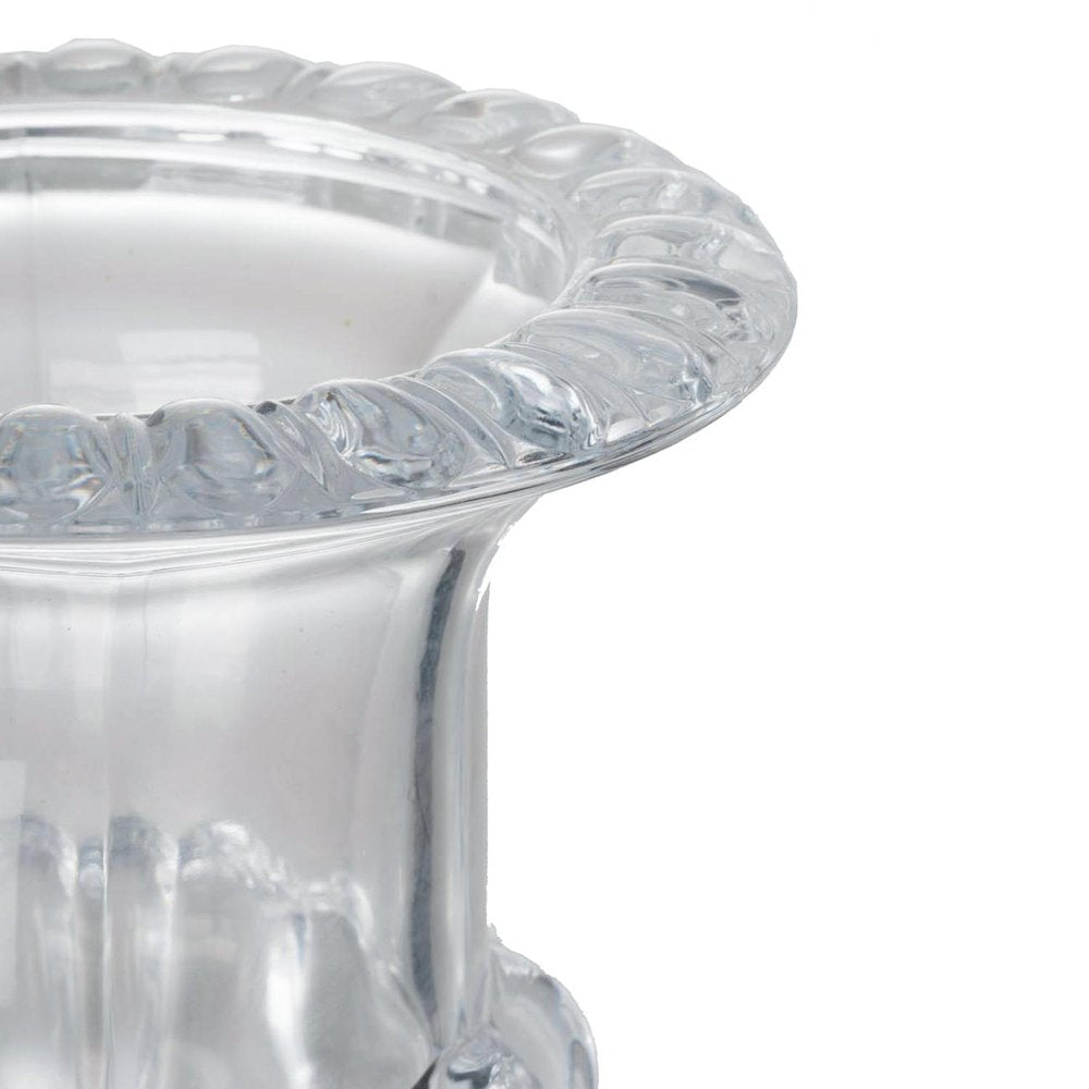 Set of Two Clear Glass Urn Table Vases  Warm Home View
