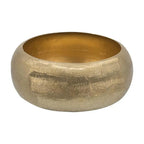 Set of Two Gold Aluminum Hammered Round Centerpiece Bowls  Warm Home View