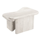 Set of Two Natural Solid Wood Triangle Pedestal Nested Coffee Tables  Warm Home View