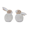 Set of Two White Resin Figurine Tabletop Sculpture  Warm Home View