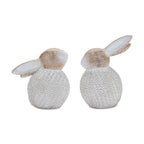Set of Two White Resin Figurine Tabletop Sculpture  Warm Home View