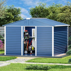 Metal Outdoor Utility Storage Shed - Galvanized Steel, 1-Piece  Warm Home View