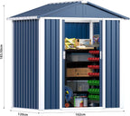 Sloping Roof Outdoor Metal Utility Shed - Galvanized Steel, 1-Piece  Warm Home View