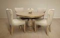 Five Piece Natural Round Solid Wood Dining Set with Four Chairs  Warm Home View