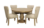 Five Piece Natural Round Solid Wood Dining Set with Four Chairs  Warm Home View