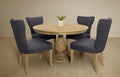 Five Piece Natural Round Solid Wood Dining Set with Four Chairs  Warm Home View