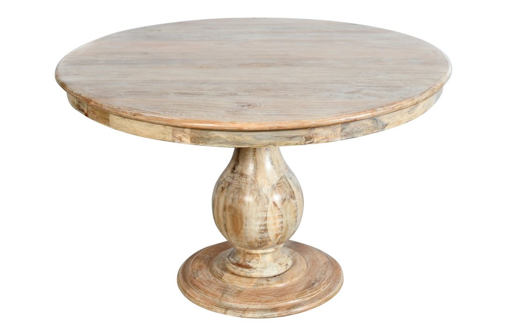 Five Piece Natural Round Solid Wood Dining Set with Four Chairs  Warm Home View