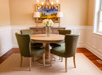Five Piece Natural Round Solid Wood Dining Set with Four Chairs  Warm Home View