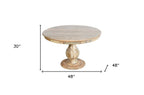 Five Piece Natural Round Solid Wood Dining Set with Four Chairs  Warm Home View