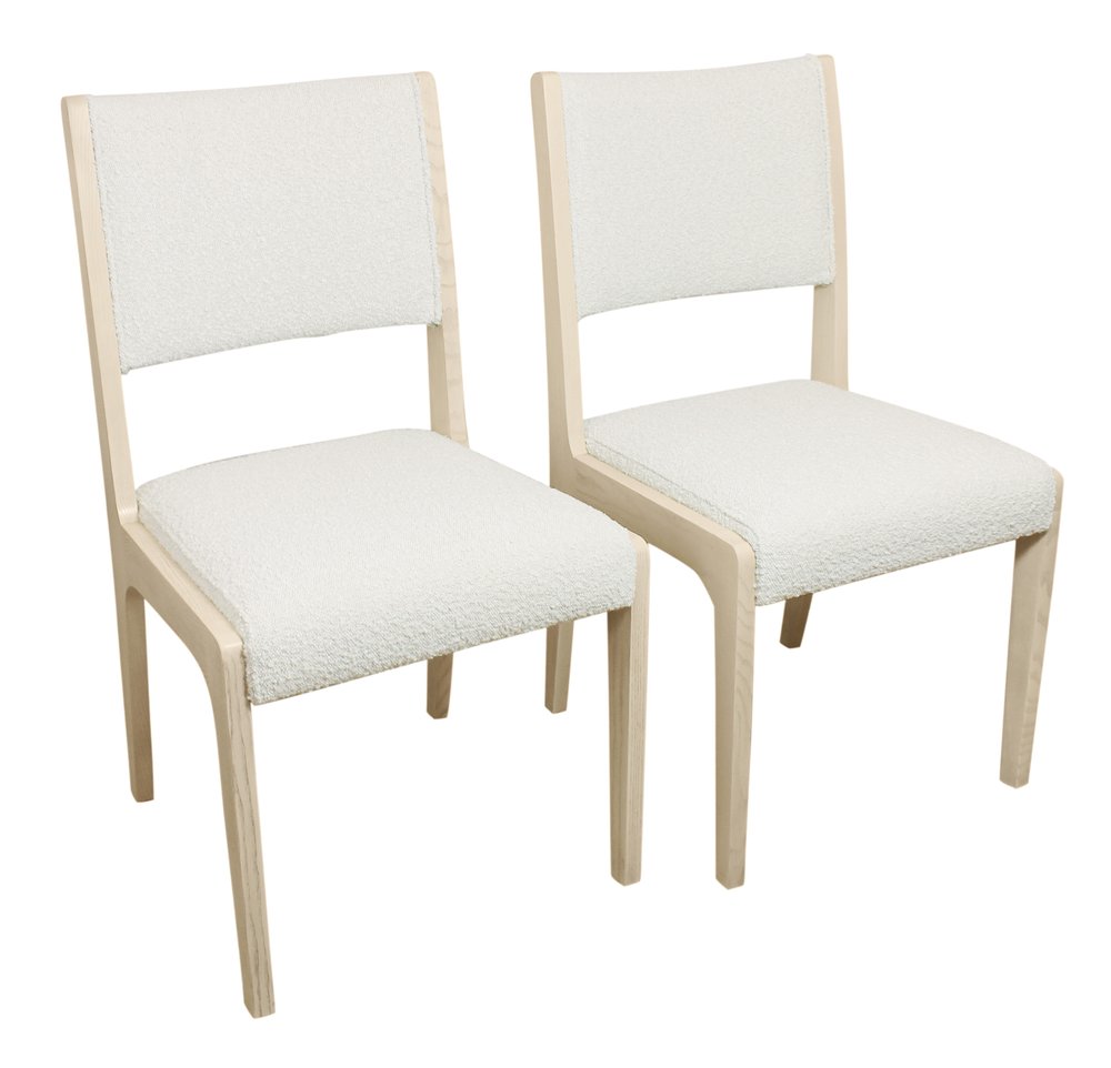 Five Piece Natural Round Solid Wood Dining Set with Four Chairs  Warm Home View
