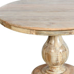 Five Piece Natural Round Solid Wood Dining Set with Four Chairs  Warm Home View