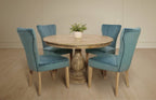 Five Piece Natural Round Solid Wood Dining Set with Four Chairs  Warm Home View