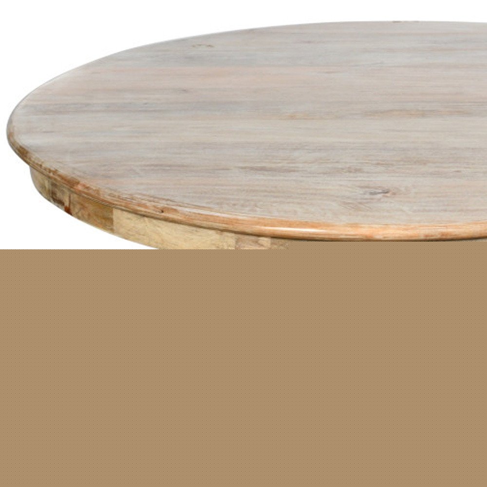 Five Piece Natural Round Solid Wood Dining Set with Four Chairs  Warm Home View