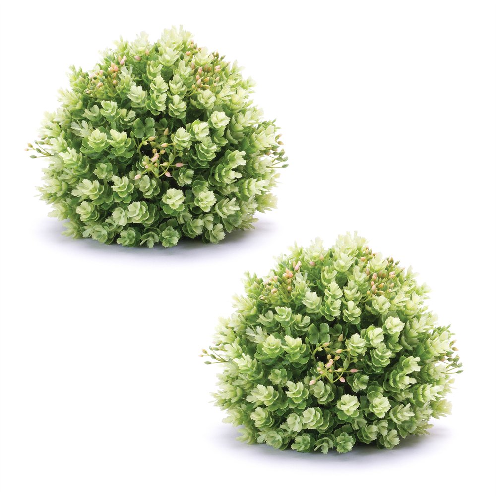 Set of Two 8" Green Artificial  Warm Home View