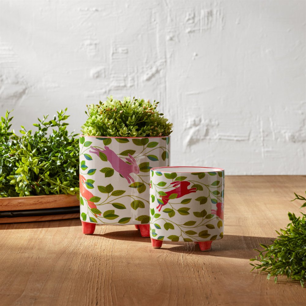 Set of Two 7" Green Artificial  Warm Home View
