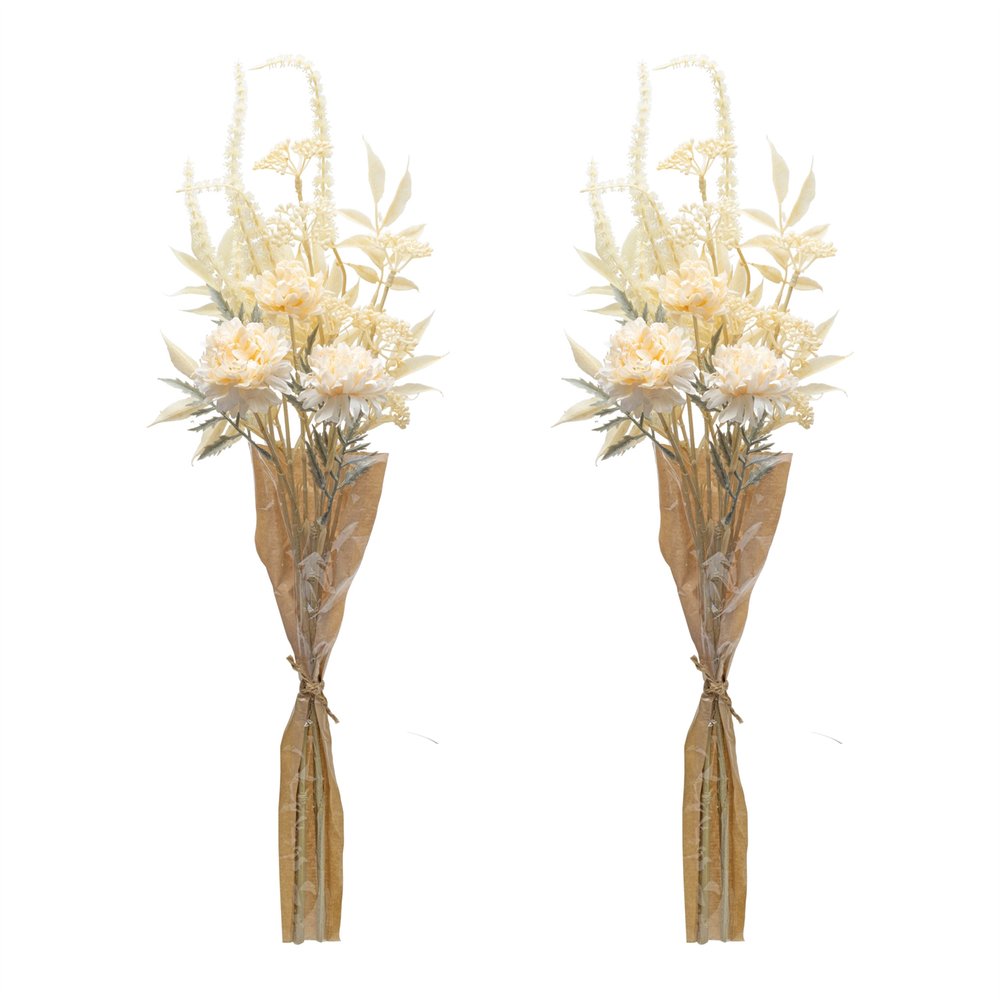 Set of Two 5" Beige Artificial  Warm Home View