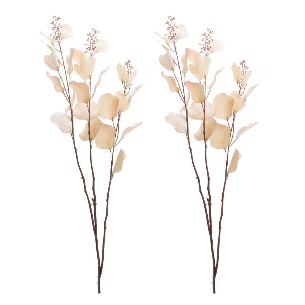 Set of Two 3" Beige Artificial  Warm Home View