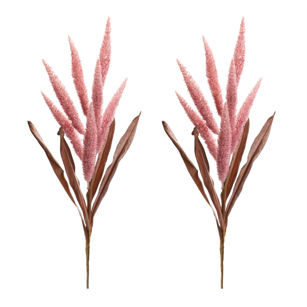 Set of Two 4" Pink Artificial  Warm Home View