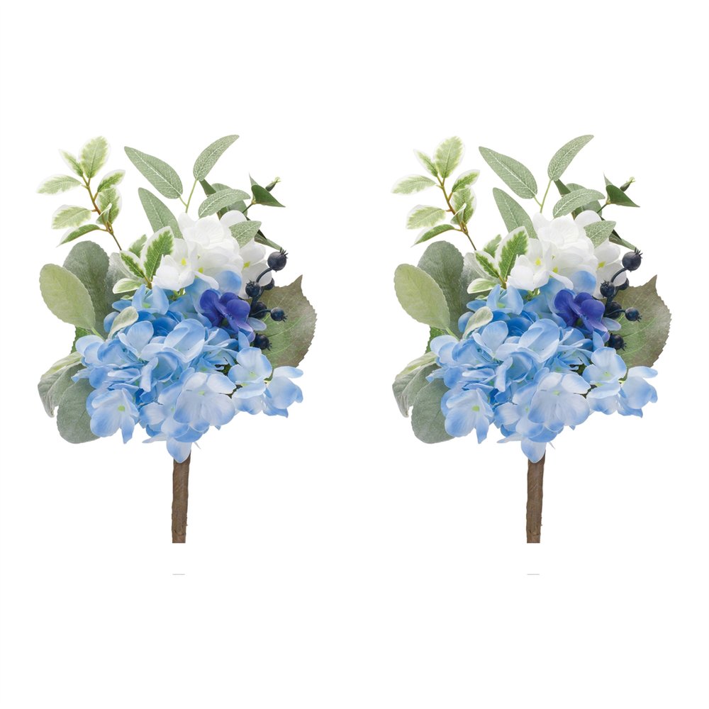 Set of Two 5" Blue Artificial  Warm Home View