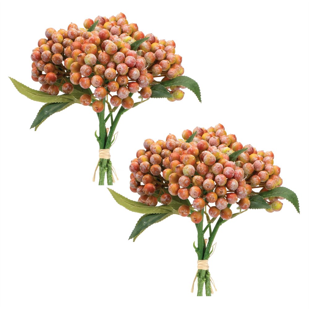 Set of Two 6" Orange Artificial  Warm Home View