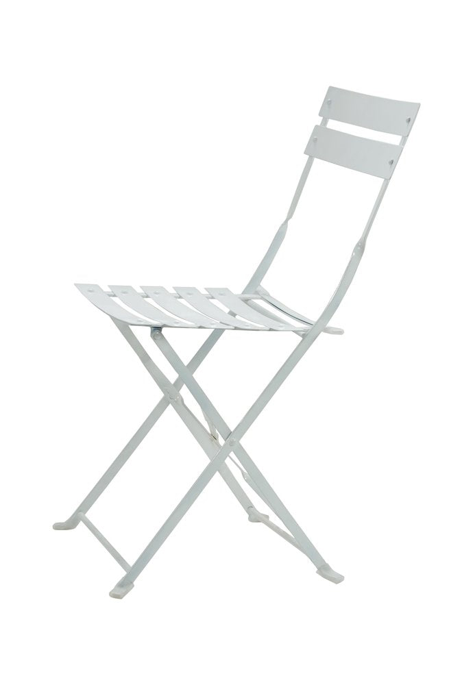 Set of Two White Aluminum Outdoor Folding Dining Chairs  Warm Home View