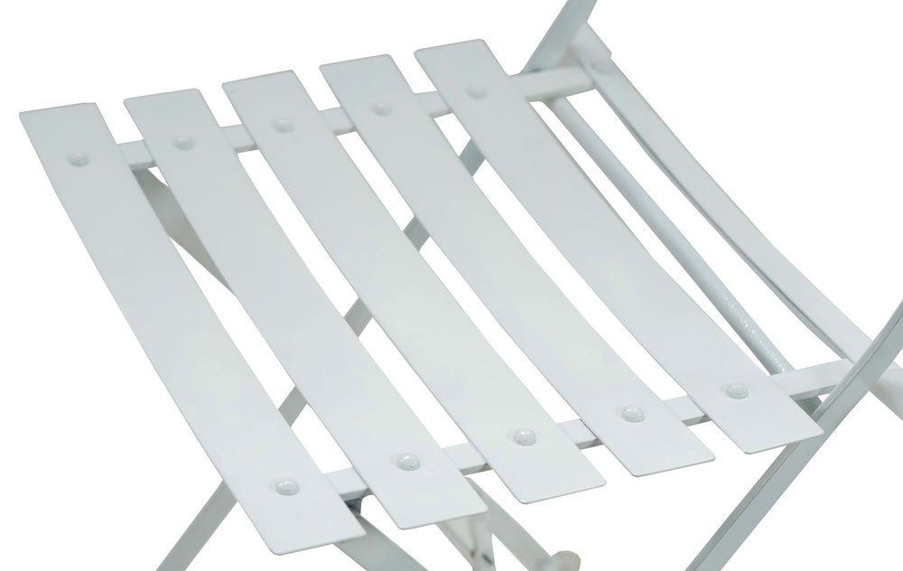 Set of Two White Aluminum Outdoor Folding Dining Chairs  Warm Home View