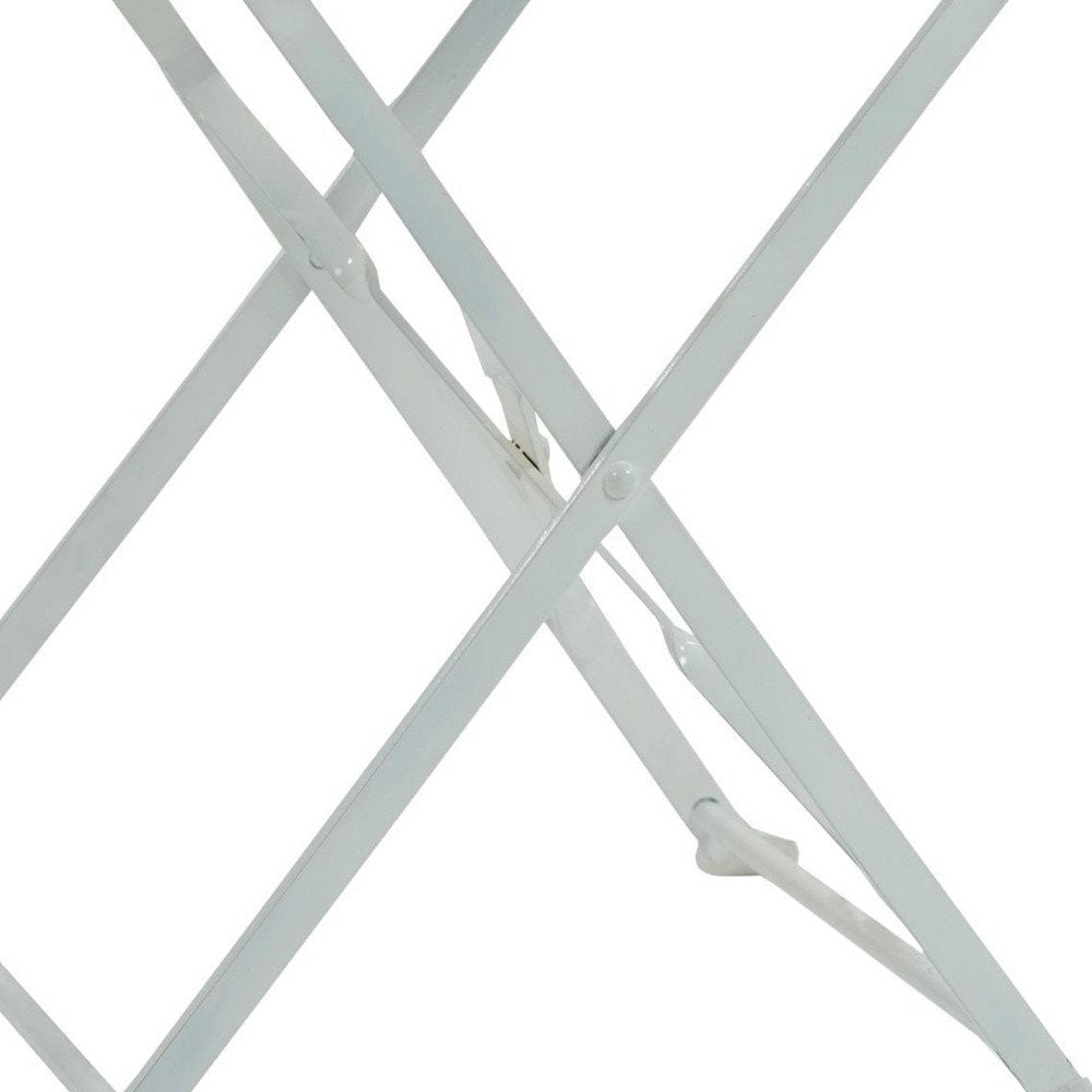 Set of Two White Aluminum Outdoor Folding Dining Chairs  Warm Home View