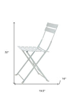 Set of Two White Aluminum Outdoor Folding Dining Chairs  Warm Home View