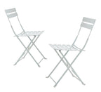 Set of Two White Aluminum Outdoor Folding Dining Chairs  Warm Home View