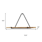 Set Of Three Black And Brown Metal And Solid Wood Triangle Wall Mounted Accent Shelves  Warm Home View
