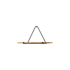 Set Of Three Black And Brown Metal And Solid Wood Triangle Wall Mounted Accent Shelves  Warm Home View