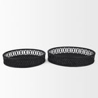 Set of Two Black Round Wicker Handmade Serving Trays  Warm Home View