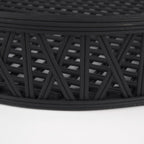 Set of Two Black Round Wicker Handmade Serving Trays  Warm Home View