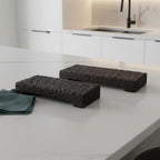 Set of Two Brown Wood Handmade Serving Tray  Warm Home View