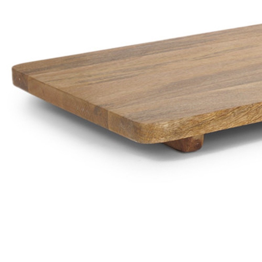 Set of Two Natural Solid Wood Handmade Serve Boards With Handles  Warm Home View