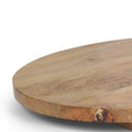 Set of Two Natural Solid Wood Handmade Round Serve Boards With Handles  Warm Home View