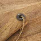 Set of Two Natural Solid Wood Handmade Round Serve Boards With Handles  Warm Home View