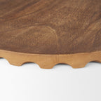 Set of Two Natural Light Brown Round Wood Handmade Serving Trays  Warm Home View