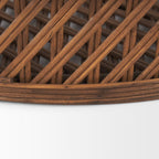 Set of Two Brown Round Wicker Handmade Serving Tray  Warm Home View