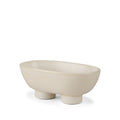 8" Cream Ceramic Oval Pedestal Centerpiece Bowl  Warm Home View
