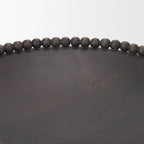 Set of Two Black Solid Wood Beaded Edge Round Centerpiece Bowls  Warm Home View