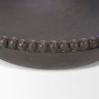 Set of Two Black Solid Wood Beaded Edge Round Centerpiece Bowls  Warm Home View